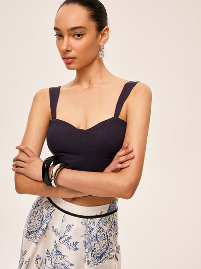 Cotton & Linen Floral Print Skirt Set