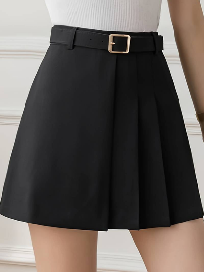 Elegant Style Pleated Skirt Short Skirt