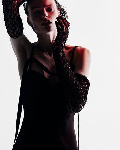 Strapy Slim Maxi Dress in Black