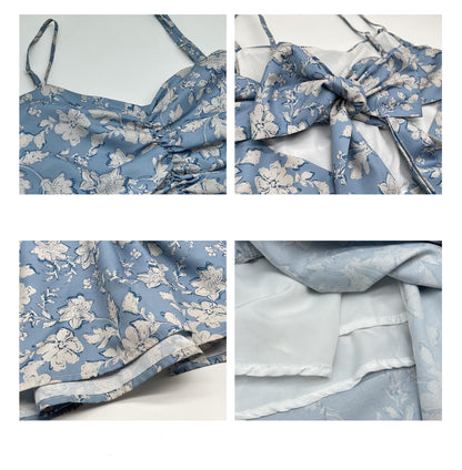 Holiday Backless Floral Cami Dress