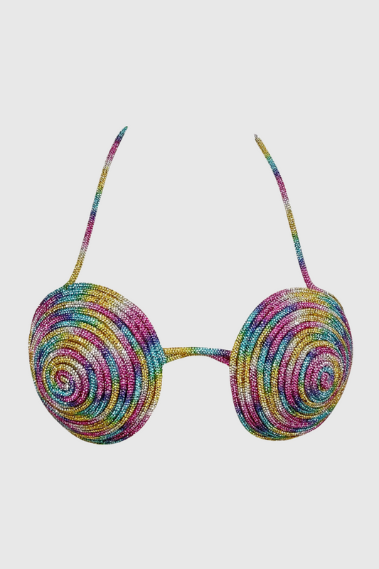 Bakir Crystal Spiral Bra - Rainbow