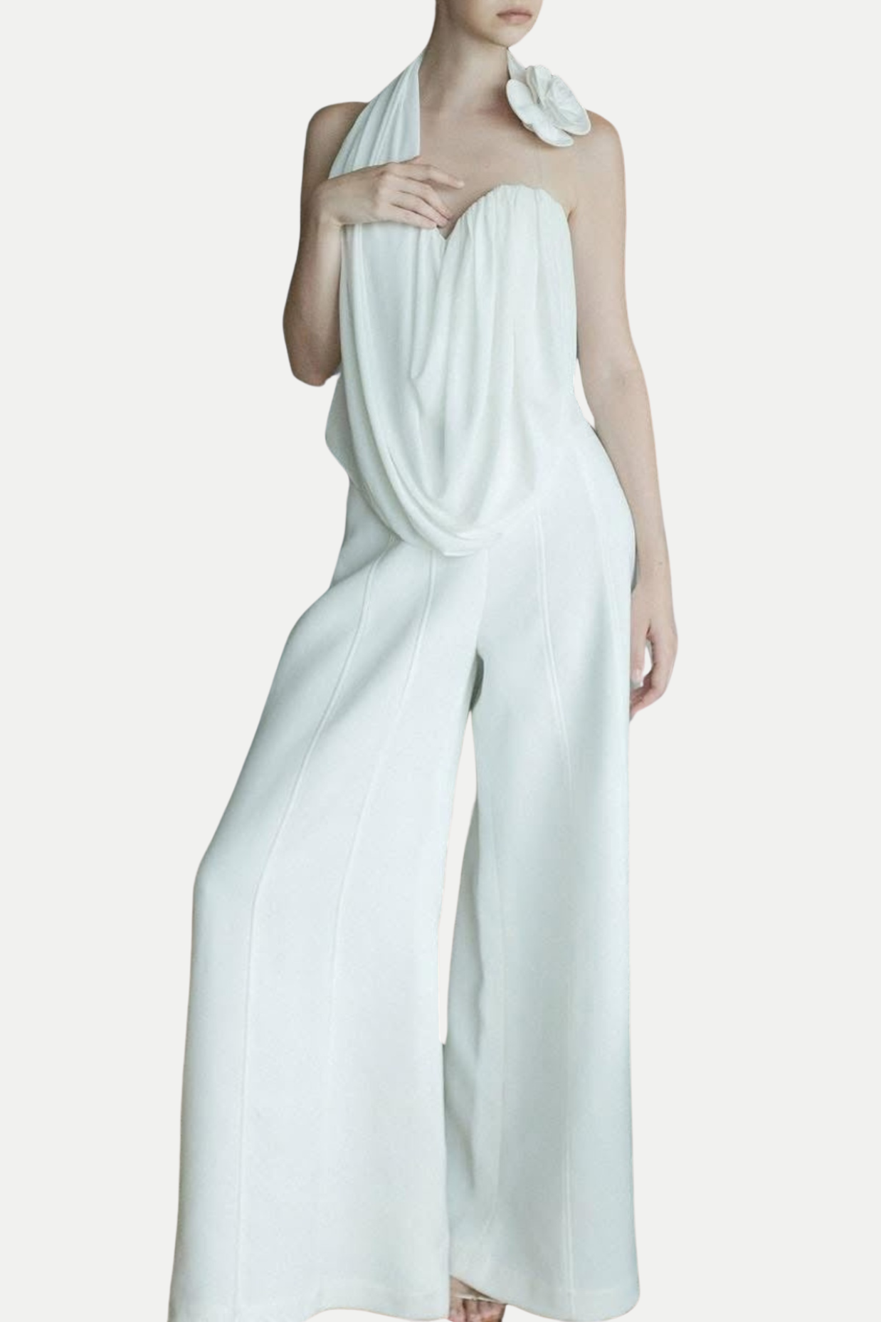 Balene Flower Asymmetric Ruched Top