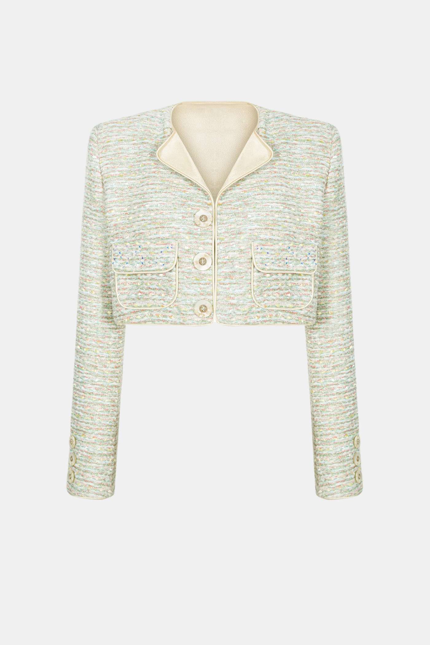 Bavat Tweed Blazer Two Piece Set - Mint