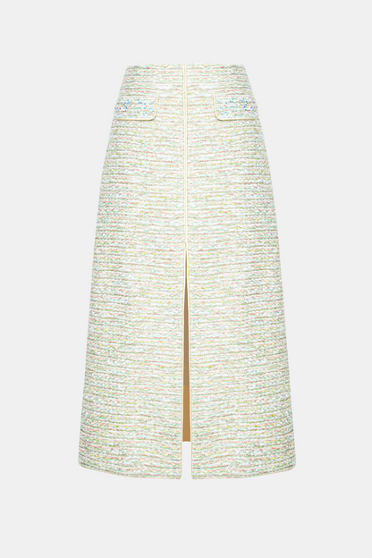 Bavat Tweed Blazer Two Piece Set - Mint