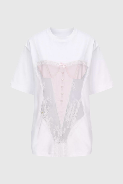 Baylee See Through Patchwork T-shirt