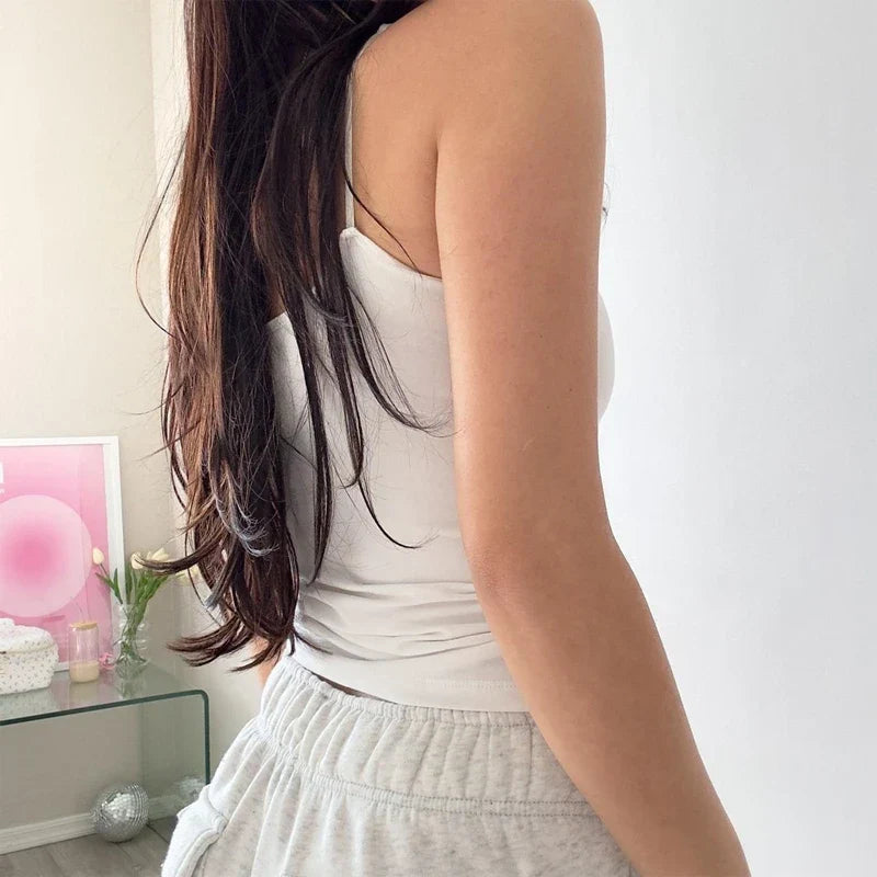 Boho Floral Spaghetti Strap Backless Vintage Low Cut Beach Style Crop Top