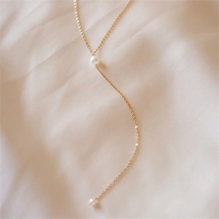 Beatrice Pearl Drop - Y-Chain Necklace