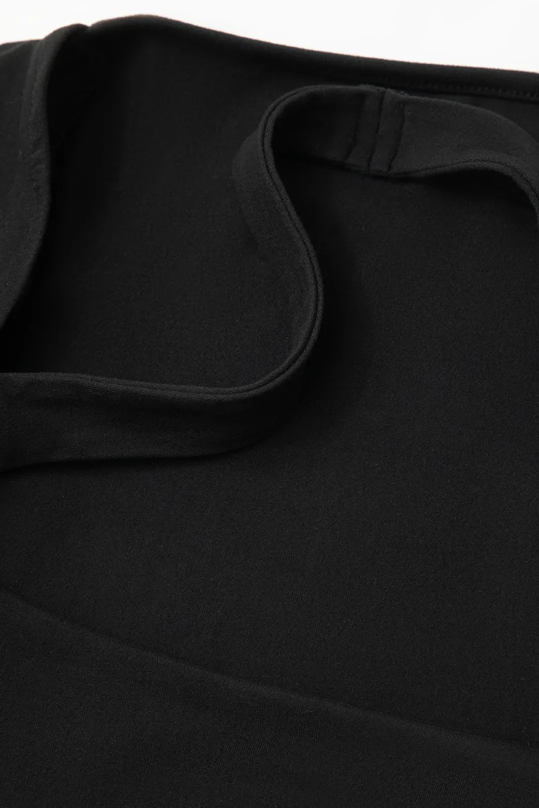 Bellina Black Square Neck Halter Tie Bell Sleeve Mini Party Dress