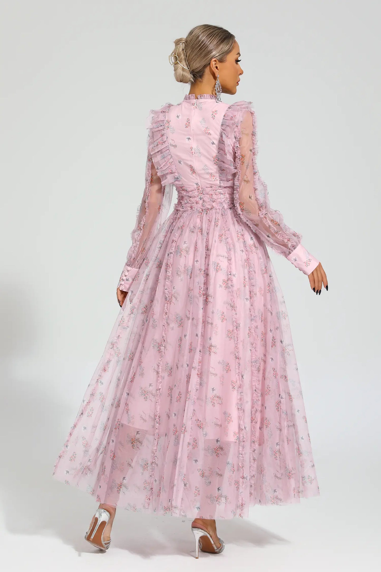 Beryl Pink Floral Long Sleeve Dress