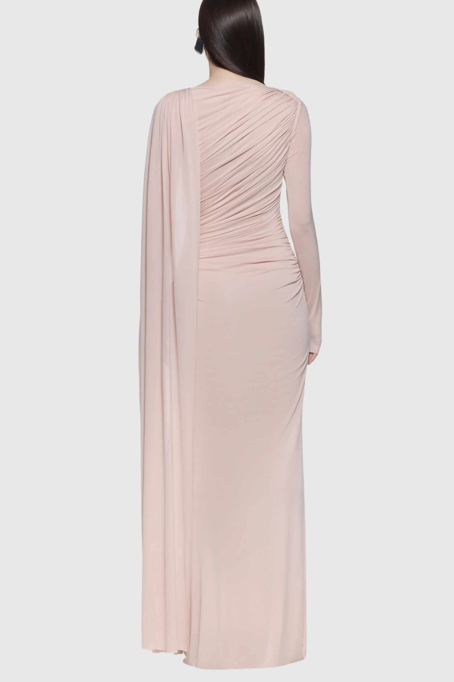 Betsey Asymmetrical Flap Ruched Maxi Dress - Pink
