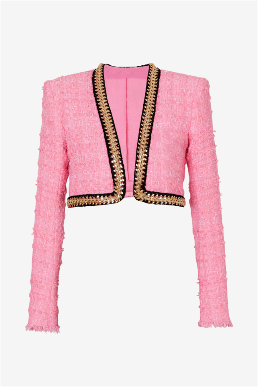 Betty Tweed Chain Cropped Jacket