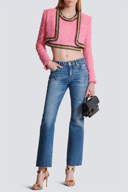 Betty Tweed Chain Cropped Jacket