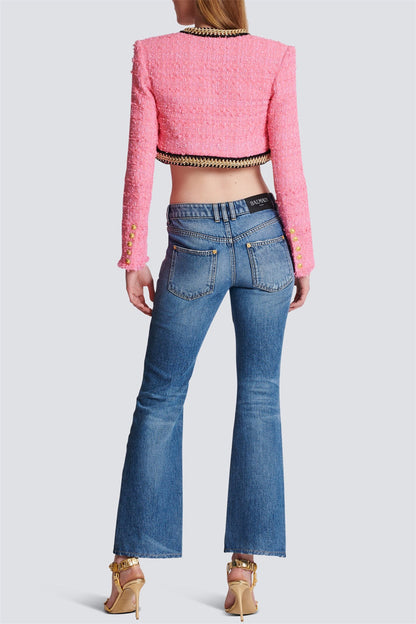 Betty Tweed Chain Cropped Jacket