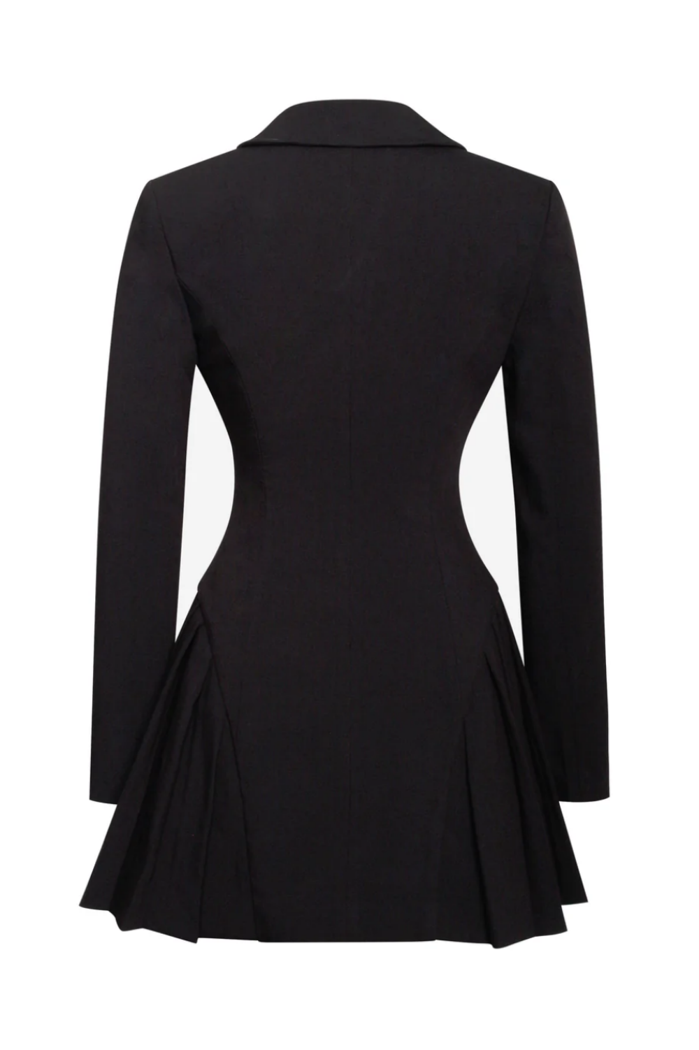 Beulah Pleate Blazer Mini Dress - Black