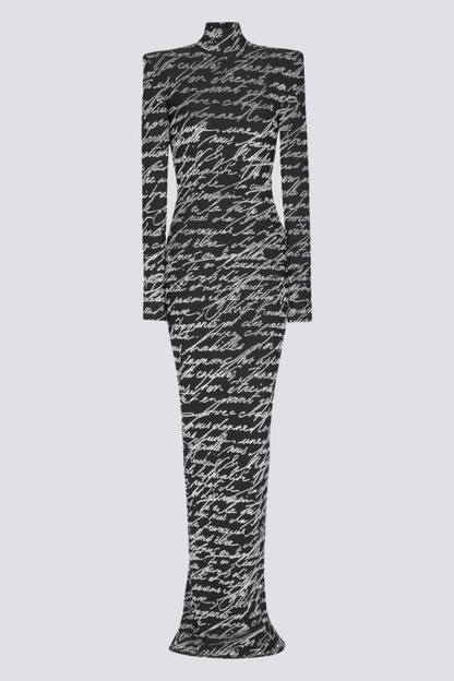 Bexley Print Velvet Long Sleeve Maxi Dress