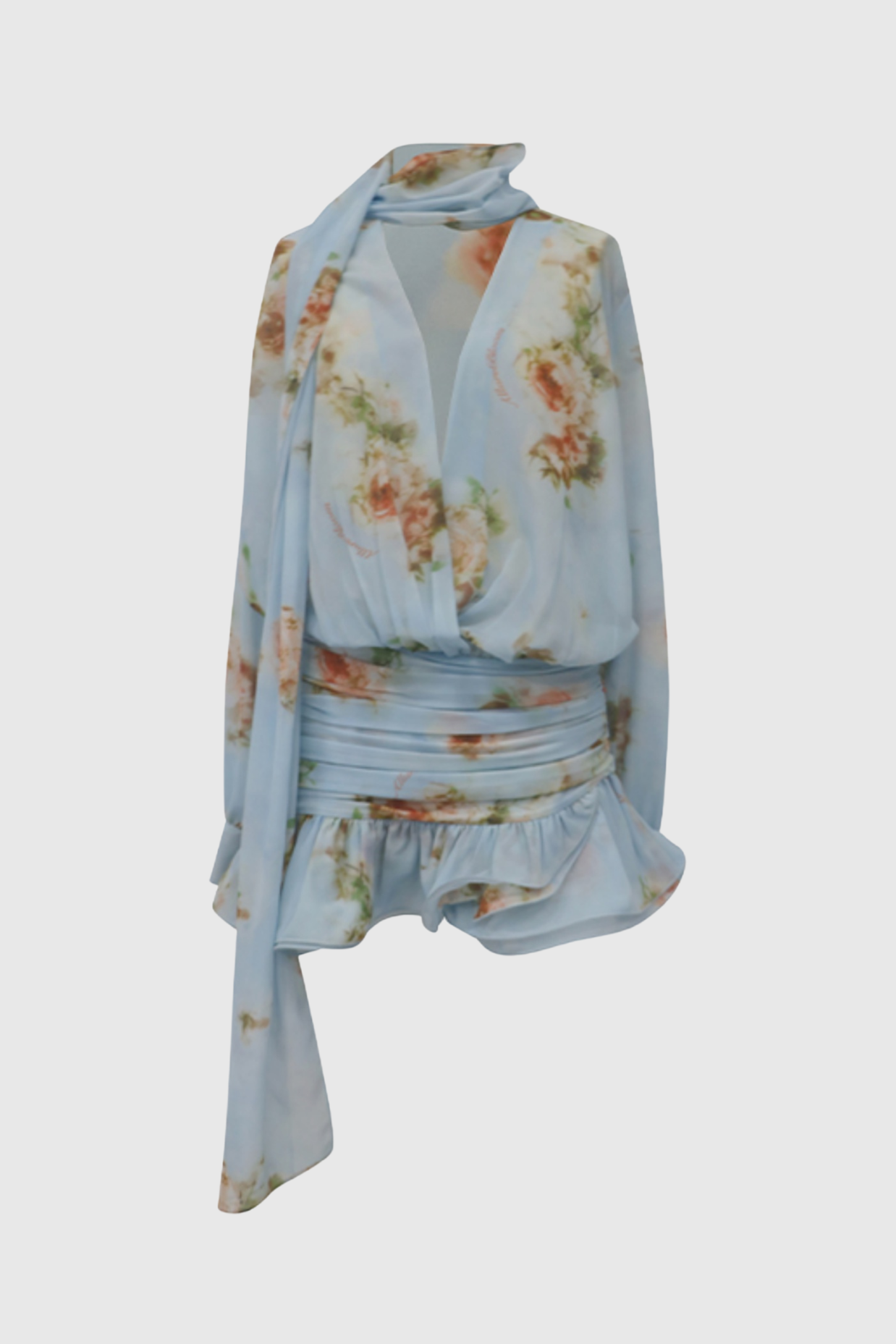 Bhakti Floral Chiffon Ruffle Mini Dress