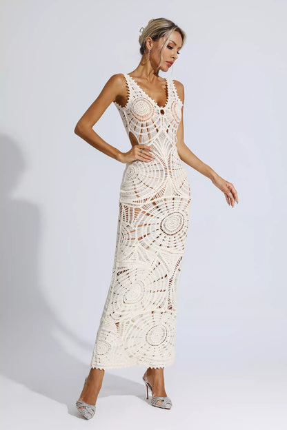 Bianca White Cutout Bodycon Maxi Dress