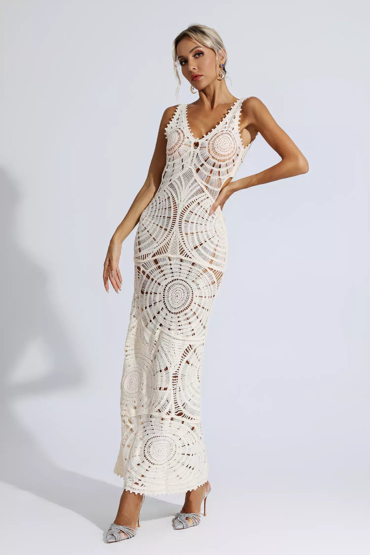 Bianca White Cutout Bodycon Maxi Dress