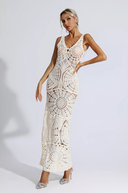 Bianca White Cutout Bodycon Maxi Dress