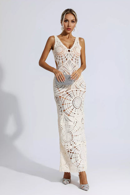 Bianca White Cutout Bodycon Maxi Dress
