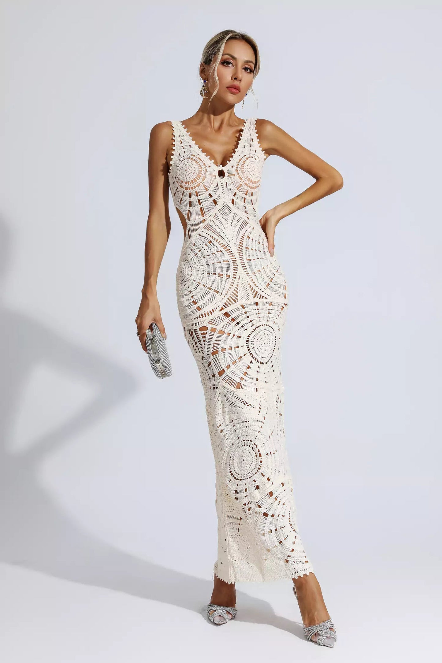 Bianca White Cutout Bodycon Maxi Dress
