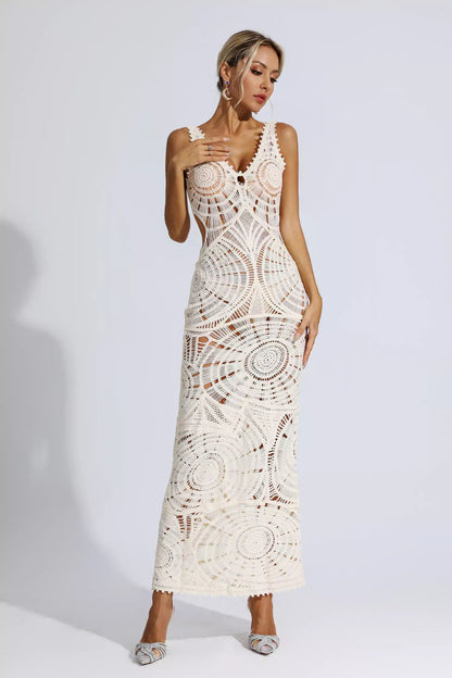 Bianca White Cutout Bodycon Maxi Dress