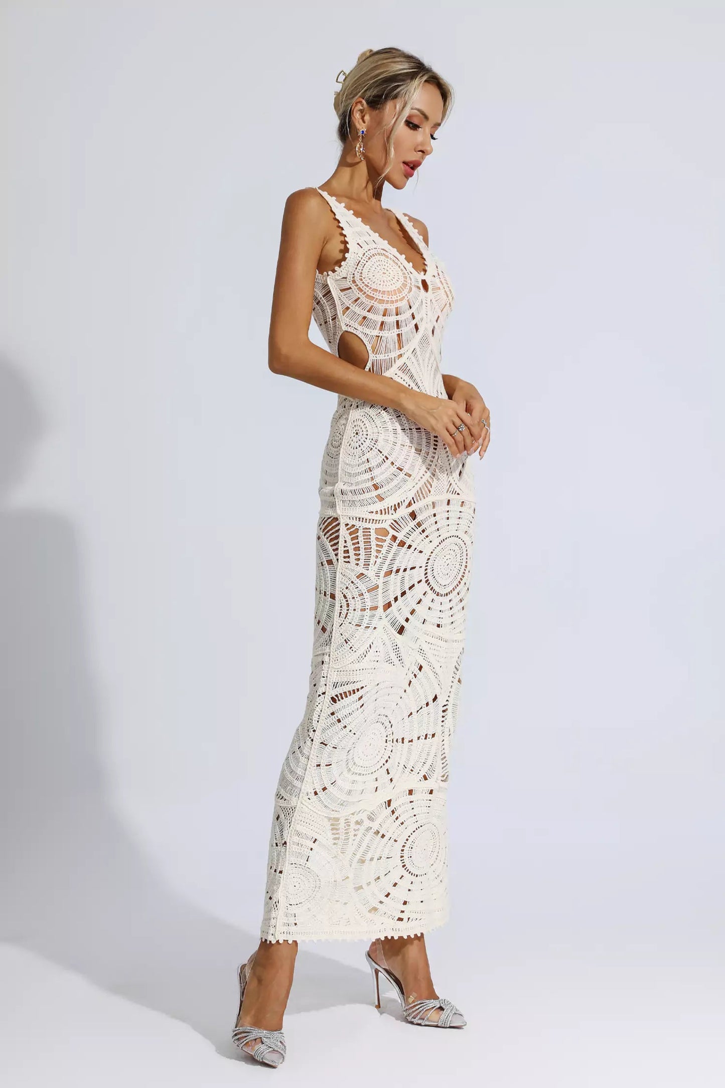 Bianca White Cutout Bodycon Maxi Dress