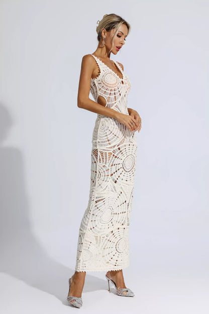 Bianca White Cutout Bodycon Maxi Dress