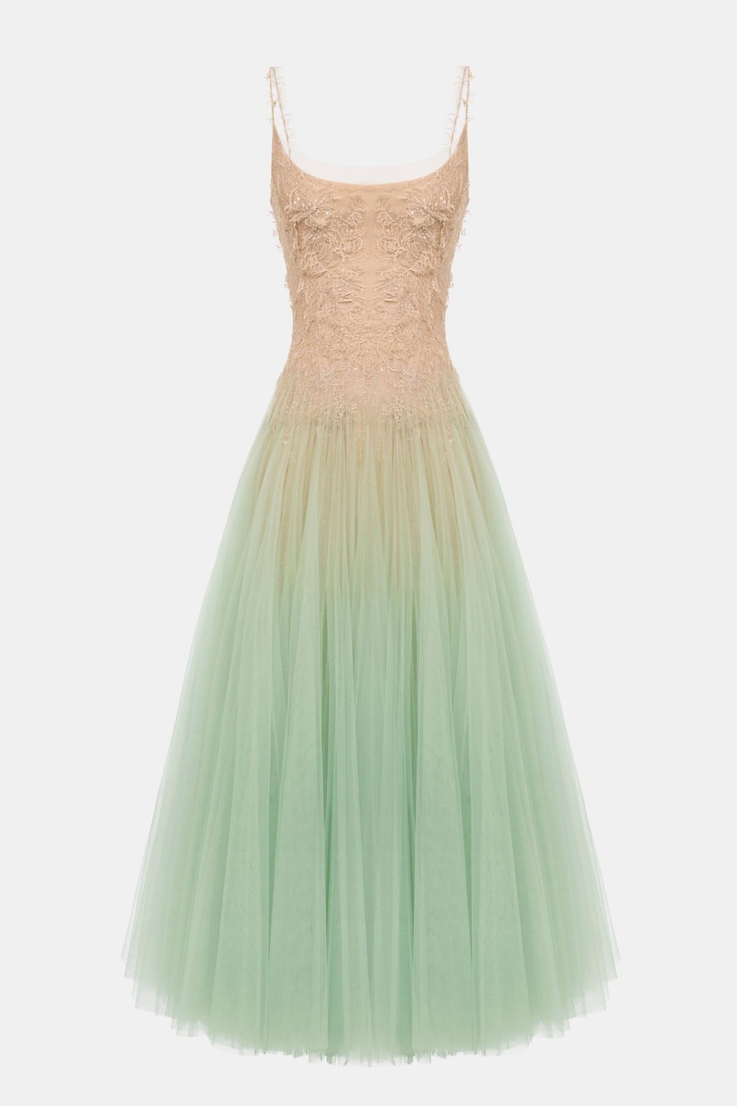 Bitzer Mint Ombre Lace Jacquard Midi Dress