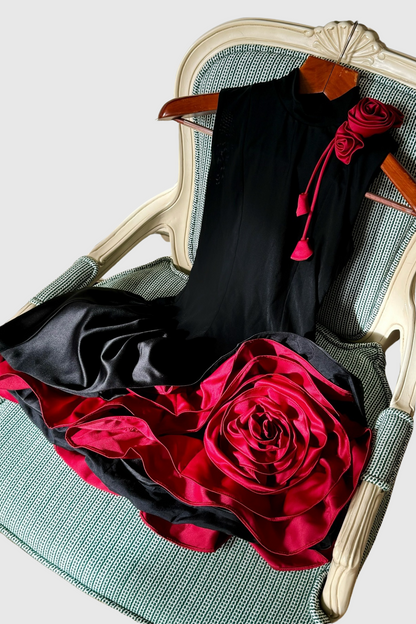 Cristiano Flower Appliqué Mini Dress