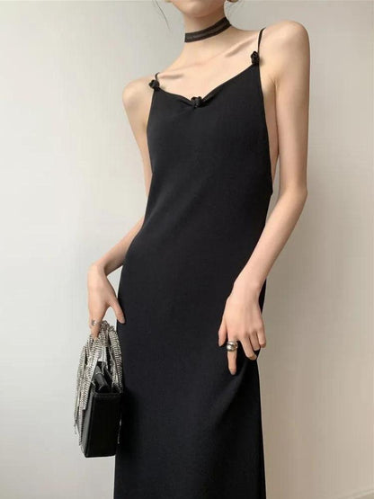 Lace Butterfly Applique Open-Back Sleeveless Bodycon Midi Dress
