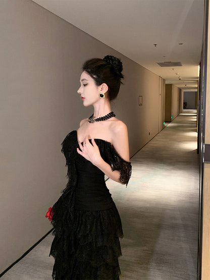 Black Lace Princess Dress Luxury Party & Birthday Outfit