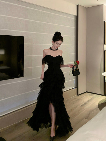 Black Lace Princess Dress Luxury Party & Birthday Outfit