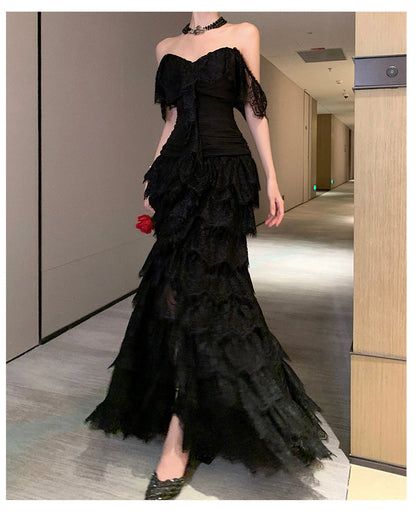 Black Lace Princess Dress Luxury Party & Birthday Outfit