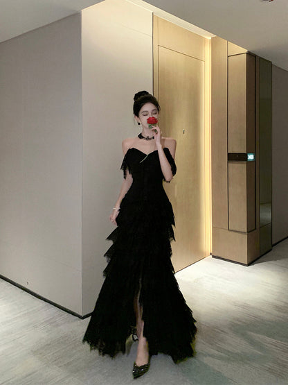 Black Lace Princess Dress Luxury Party & Birthday Outfit