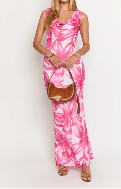 Como Pink Floral Maxi Dress
