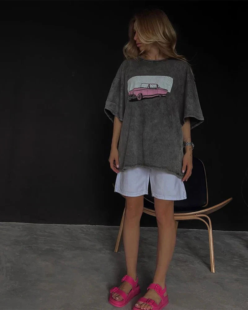 Acid Wash Print Luxury Vintage T-shirt