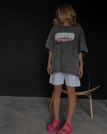 Acid Wash Print Luxury Vintage T-shirt