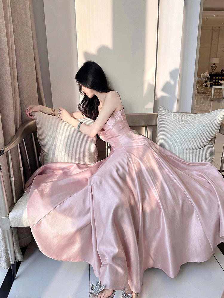 Blush Pink Elegant Maxi Dress High-Class Birthday & Formal Look