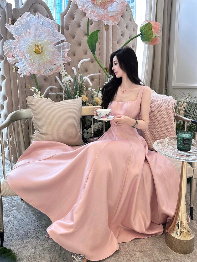 Blush Pink Elegant Maxi Dress High-Class Birthday & Formal Look