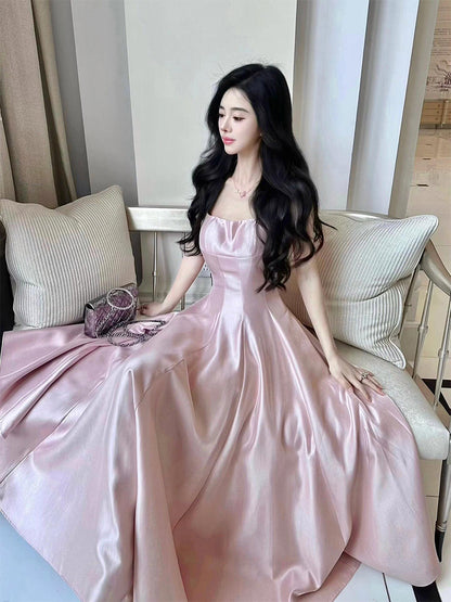 Blush Pink Elegant Maxi Dress High-Class Birthday & Formal Look