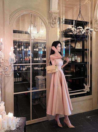 Blush Pink Elegant Maxi Dress High-Class Birthday & Formal Look