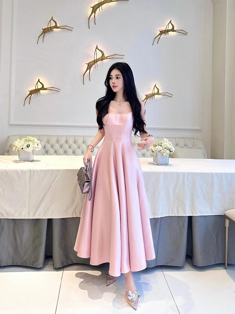 Blush Pink Elegant Maxi Dress High-Class Birthday & Formal Look
