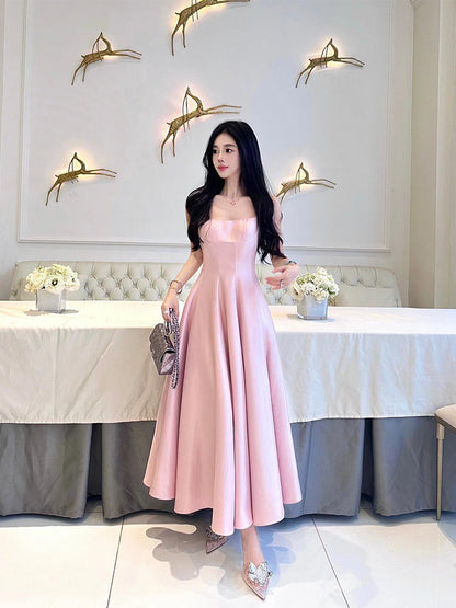 Blush Pink Elegant Maxi Dress High-Class Birthday & Formal Look