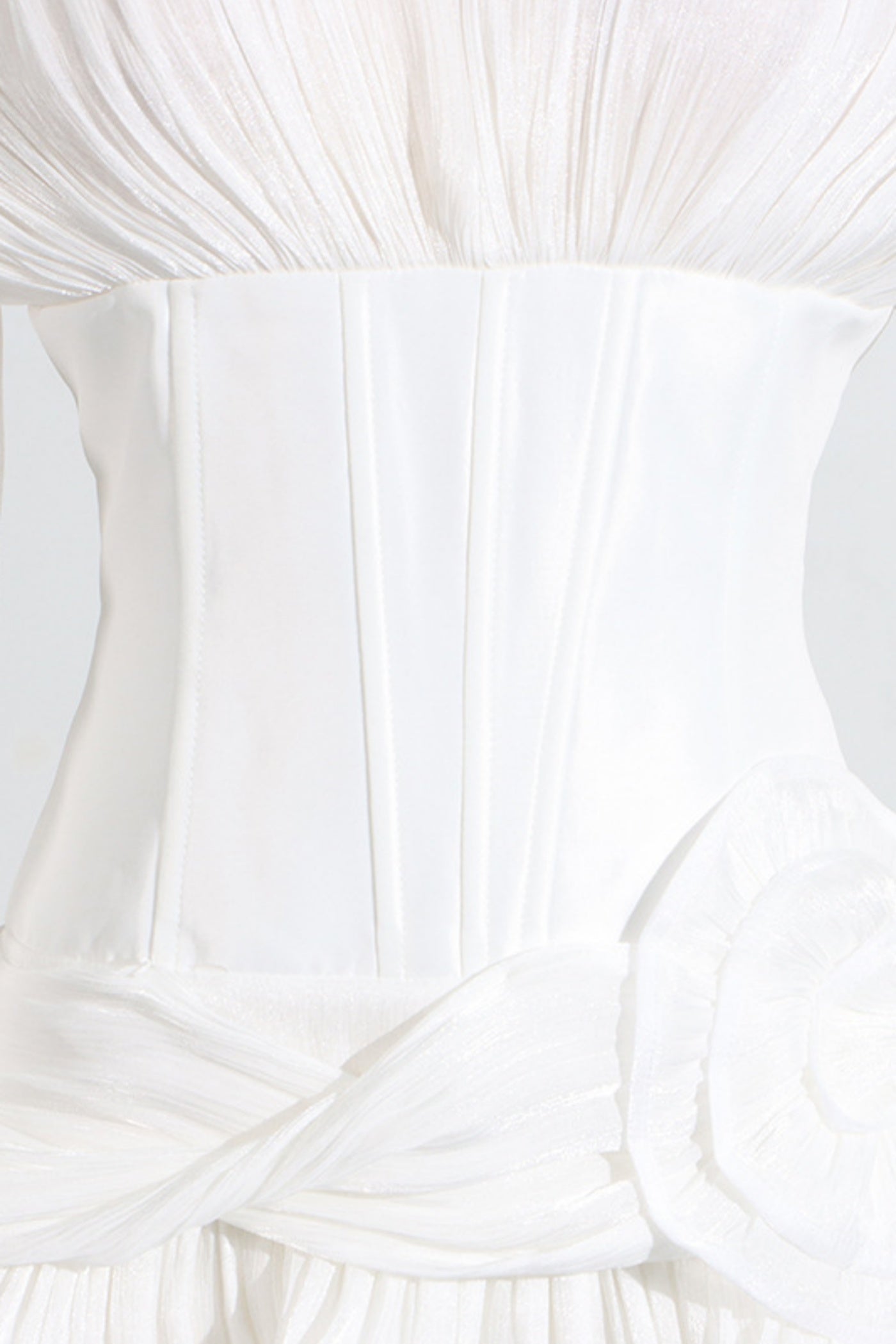 Blysse Floral Applique Pleat Corset Mini Dress