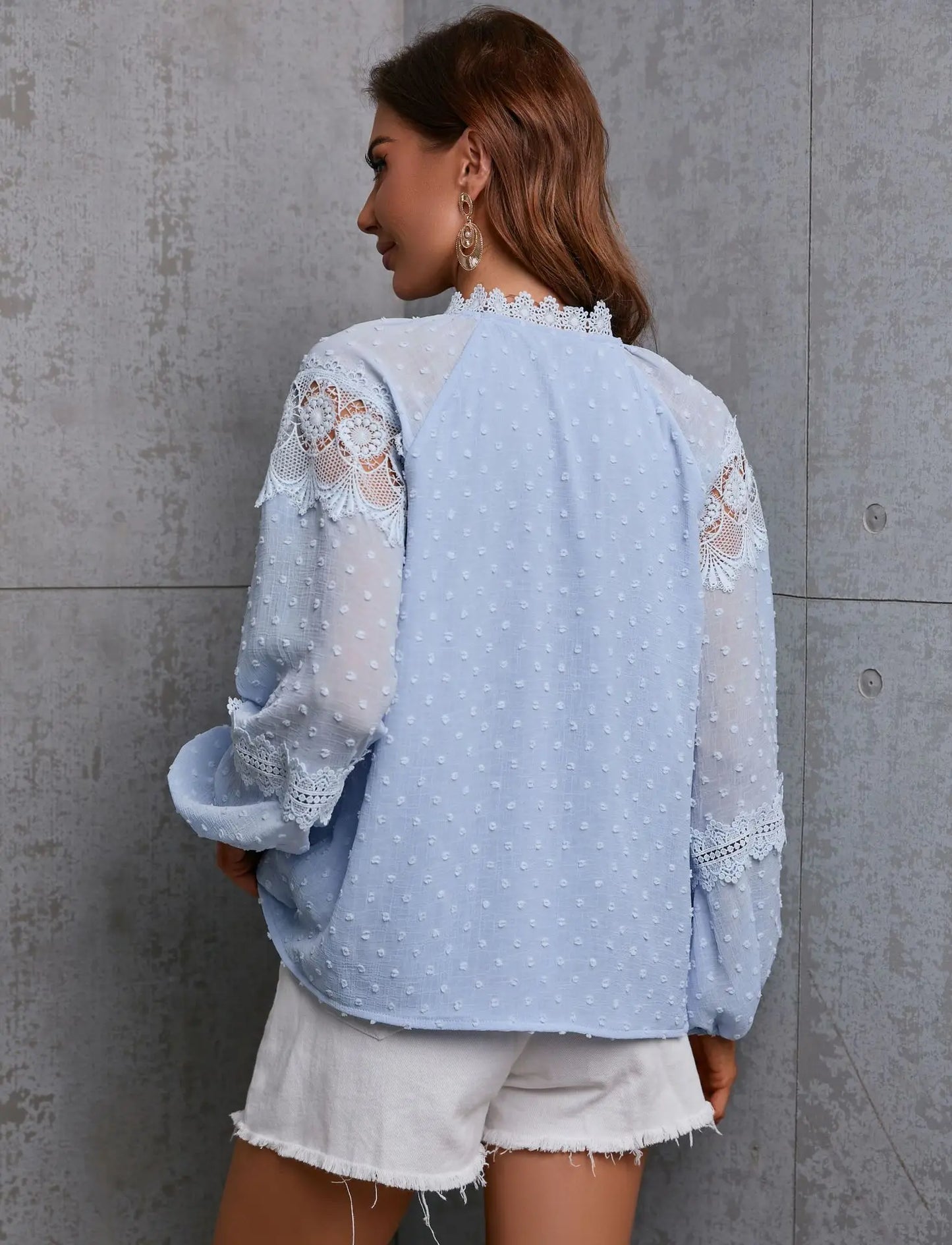 Bohemian Lace Hollow Out Tassel Oversize Boho Blouse