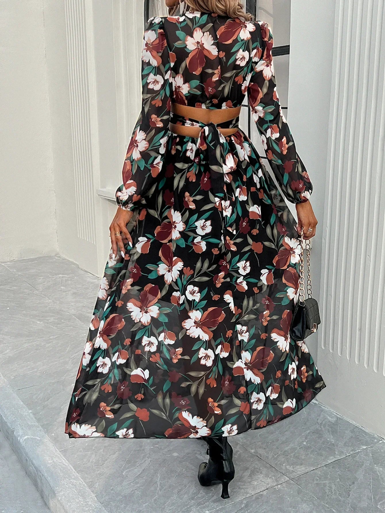 Boho Beach Deep V Neck Maxi Dress