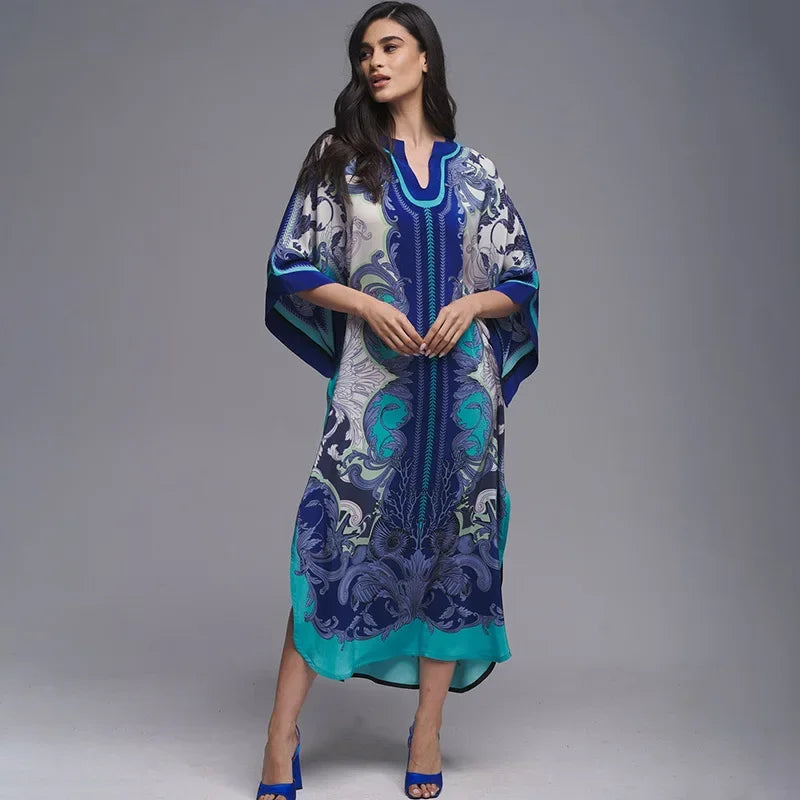 Floral Print Loose Kimono Boho Beach Cover up