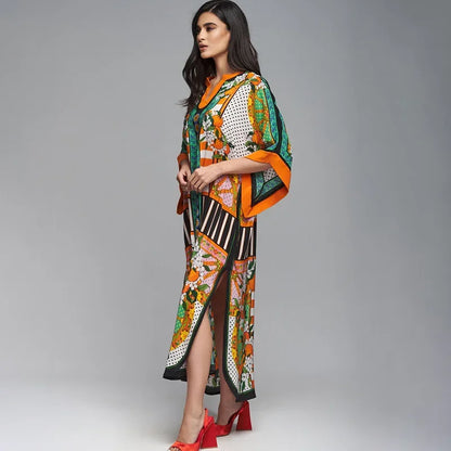 Floral Print Loose Kimono Boho Beach Cover up