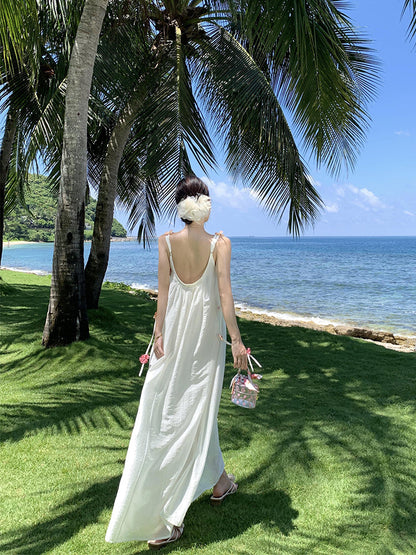 Boho Floral Maxi Dress Ethereal Loose-Fit Beach Getaway Outfit